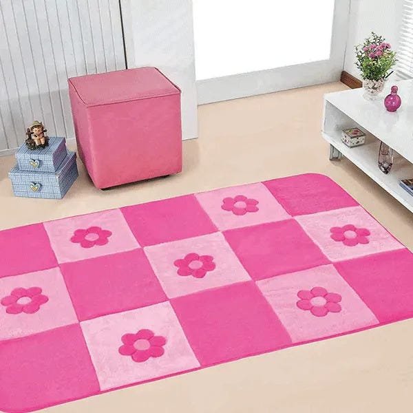 Passadeira Guga Tapetes Big Premium Margarida 1.20Mx0,74cm Pink - 1