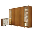 Ver imagem 1 de Guarda Roupa Casal Prime 6 Portas com Led Cinamomo com Cômoda São Paulo 6 Gavetas 2 Portas