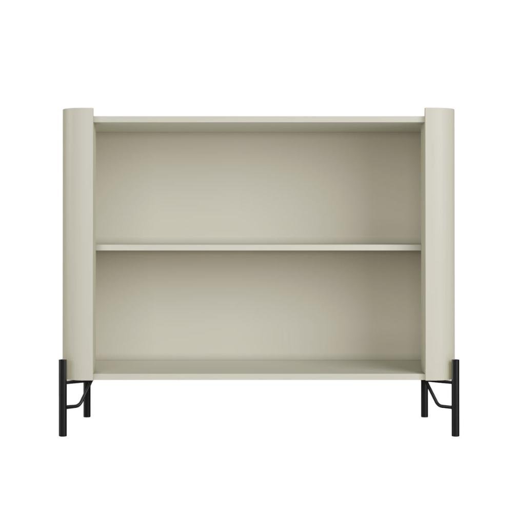 Balcão Buffet com 2 Portas 98,5cm Pés em Metal 100% Mdf Cor:luna com Dourado - 4