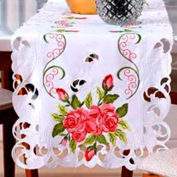 Trilho de mesa bordado com renda inglesa Romantic - 1