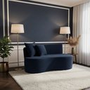 Ver imagem 1 de Sofá Decorativo Curvo Orgânico Nature Gaia Veludo Azul Marinho - Montanaris Decor