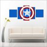 Quadro Decorativo Escudo Capitão América Heróis Desenho Salas Decorações Interiores Com Moldura - 5