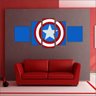Quadro Decorativo Escudo Capitão América Heróis Desenho Salas Decorações Interiores Com Moldura - 3