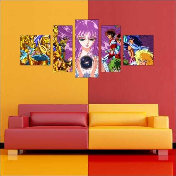 Quadro Decorativo Cavaleiros Dos Zodiaco Anime Desenho Salas Decorações Interiores Com Moldura - 3