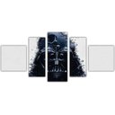 Ver imagem 1 de Quadro Decorativo Star Wars Filmes Cinema Salas Interiores Mosaico 5 Peças Com Moldura
