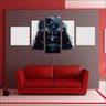 Quadro Decorativo Star Wars Filmes Cinema Salas Interiores Mosaico 5 Peças Com Moldura - 5