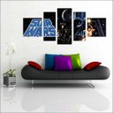 Ver imagem 3 de Quadro Decorativo Star Wars Filmes Cinema Salas Interiores Mosaico 5 Peças Com Moldura