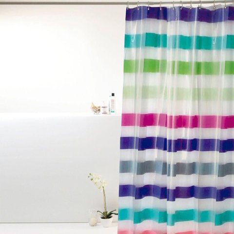 Coina Box Pvc Listras Multicoloridas 198x180cm - Uzoo Cortina Box Pvc 1.98x1.80m Listra