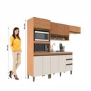 Ver imagem 2 de Cozinha Modulada Cecília 4 Pecas com Aéreo Ripado e Aéreo Geladeira Freijo/Off White J