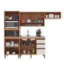 Ver imagem 3 de Cozinha Modulada Cecília 4 Pecas com Aéreo Ripado e Aéreo Geladeira Freijo/Off White J