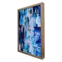 Ver imagem 4 de Quadro Decorativo Abstrato Mesclado Azul em Moldura Caixa Tacolado Moldura Trad 1cm Madeira Escura C
