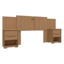 Ver imagem 1 de Cabeceira Casal com Mesa de Cabeceira 2 Gavetas Rimo Angra Carvalho/carvalho