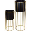 Ver imagem 1 de Kit 2 Cachepô Vaso Decorativo Planta Home&Co Metal Preto