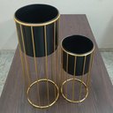 Ver imagem 4 de Kit 2 Cachepô Vaso Decorativo Planta Home&Co Metal Preto