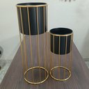 Ver imagem 6 de Kit 2 Cachepô Vaso Decorativo Planta Home&Co Metal Preto