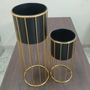 Ver imagem 5 de Kit 2 Cachepô Vaso Decorativo Planta Home&Co Metal Preto