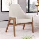 Ver imagem 2 de Poltrona Decorativa para Sala de Estar Sakura L02 Linho Cru - Lyam Decor