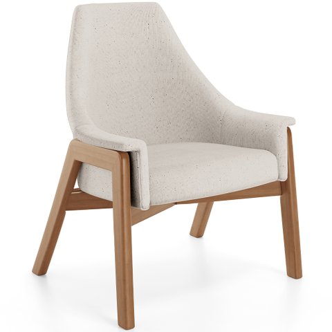 Poltrona Decorativa para Sala de Estar Sakura L02 Linho Cru - Lyam Decor