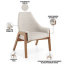 Ver imagem 4 de Poltrona Decorativa para Sala de Estar Sakura L02 Linho Cru - Lyam Decor