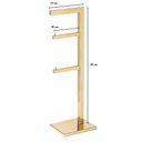Ver imagem 2 de Papeleira Vertical Piso 2 Rolos 50cm Aço Inox Dourado Brilhante Linha Larissa