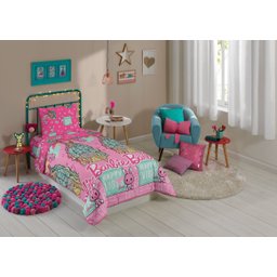 Jogo de Lençol Cama Solteiro Barbie Menina 3 Pecas Elastico - 2