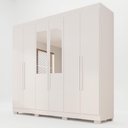 Ver imagem 3 de Guarda Roupa Casal Crsal 6 Portas de Bater 2 Gavetas MDP com Espelhos Branco Multimóveis 177cm