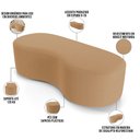 Ver imagem 5 de Kit Puff Redondo Lola e Puff Recamier Orgânico Orbit W01 Bouclê Mostarda - Lyam Decor