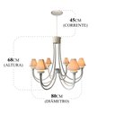 Ver imagem 2 de Pendente Para Sala de Estar e Jantar com Cúpulas de Algodão Libertas Rosas Artesanato Lâmpada Mediev