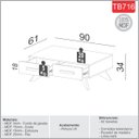 Ver imagem 3 de Mesa de Centro Retrô 2 Gavetas 90 x 61 x 34 cm Off White/Carvalho/Grafite TB716 Dalla Costa
