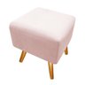 Puff Puff Pufi Pufe Banqueta Lavínia Pés Palito para Sala de Estar Consultório Quarto Suede Rose - 1