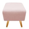 Puff Puff Pufi Pufe Banqueta Lavínia Pés Palito para Sala de Estar Consultório Quarto Suede Rose - 2