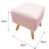 Puff Puff Pufi Pufe Banqueta Lavínia Pés Palito para Sala de Estar Consultório Quarto Suede Rose - 3