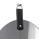 Ver imagem 2 de Espelho Lapidado Oval com Pendurador de Couro Preto 60x40cm