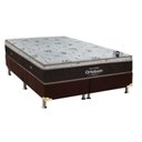 Ver imagem 1 de Cama Box Queen: Colchão Molas Ortobom SuperPocket Sleep King Látex + Base CRC Suede Marrom(158x198)