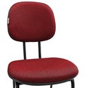 Ver imagem 2 de Cadeira de Escritório Secretaria Fixa Pé Palito Tecido JSerrano Vermelho Com Preto para Recepção