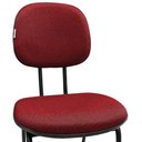 Ver imagem 2 de Cadeira de Escritório Secretaria Fixa Pé Palito Tecido JSerrano Vermelho Com Preto para Recepção