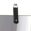 Ver imagem 2 de Espelho Lapidado com Pendurador de Couro Preto 50x50cm
