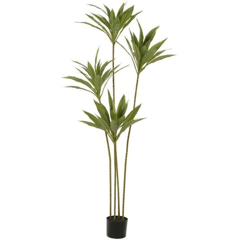 Planta Artificial Arvore Dracena Real Toque C/pote X100 Verde 1,60cm