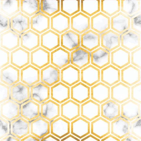 Papel de Parede Temático Colmeia e Mármore - 1,50x0,50m