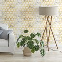 Ver imagem 2 de Papel de Parede Temático Colmeia e Mármore - 1,50x0,50m