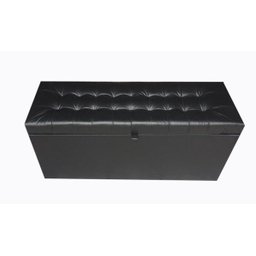 Recamier Puff Baú Solteiro - Preto - Corino - 1