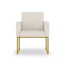 Ver imagem 2 de Poltrona Moderna Escritório 13 Cores - Base de Ferro Dourado - Bege