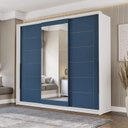 Ver imagem 1 de Guarda Roupa Casal 220cm 3 Portas de Correr com Espelho 240856 Lisboa Politorno Móveis