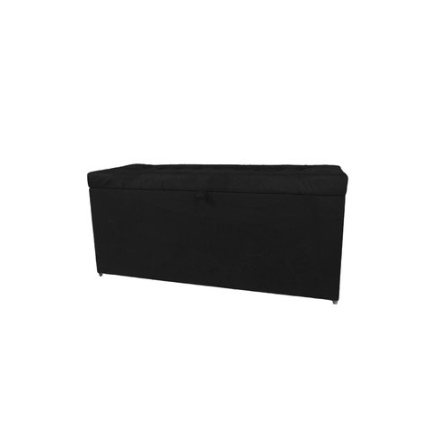 Recamier Puff Baú Solteiro - Preto