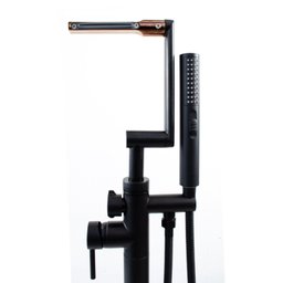 Torneira Monocomando de Piso para Banheira com Cascata - Preta - 4 Torneira Monocomando de Piso para Banheira com Cascata - Preta - 4