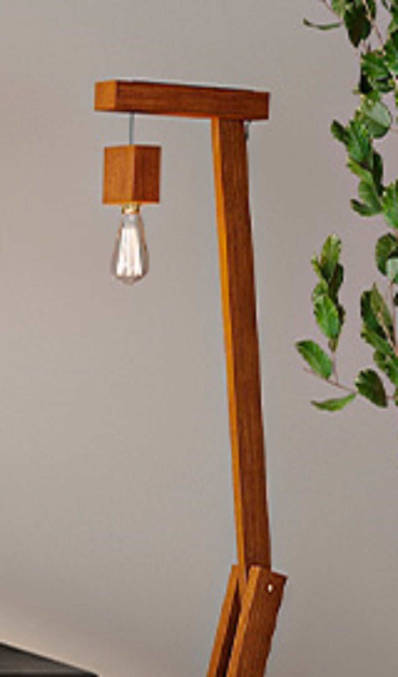 Luminária de Chão em Madeira Pelicano Amendôa - Tebarrot - 4