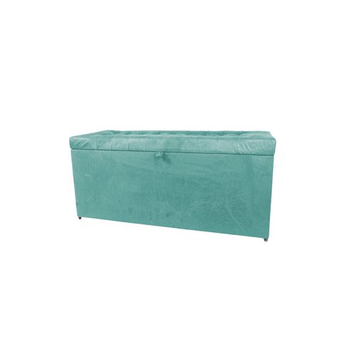 Recamier Puff Baú Solteiro - Azul Tiffany