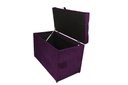 Ver imagem 3 de Puff Baú Estofado em Suede Liso com Pistão a Gás - Roxo