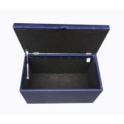 Puff Baú Estofado em Corino com Pistão a Gás - Azul Marinho - 4