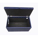 Ver imagem 4 de Puff Baú Estofado em Corino com Pistão a Gás - Azul Marinho